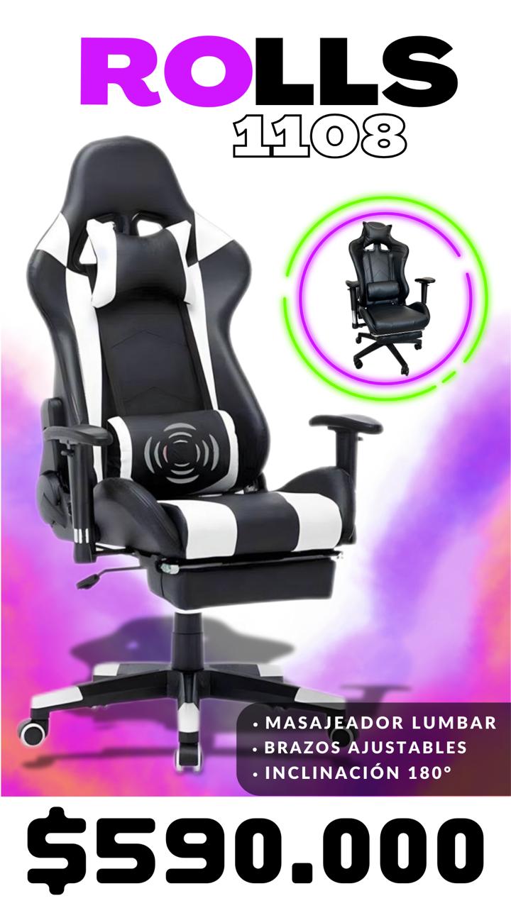 Silla Gamer Masajeadora Lumbar - Envío Gratis